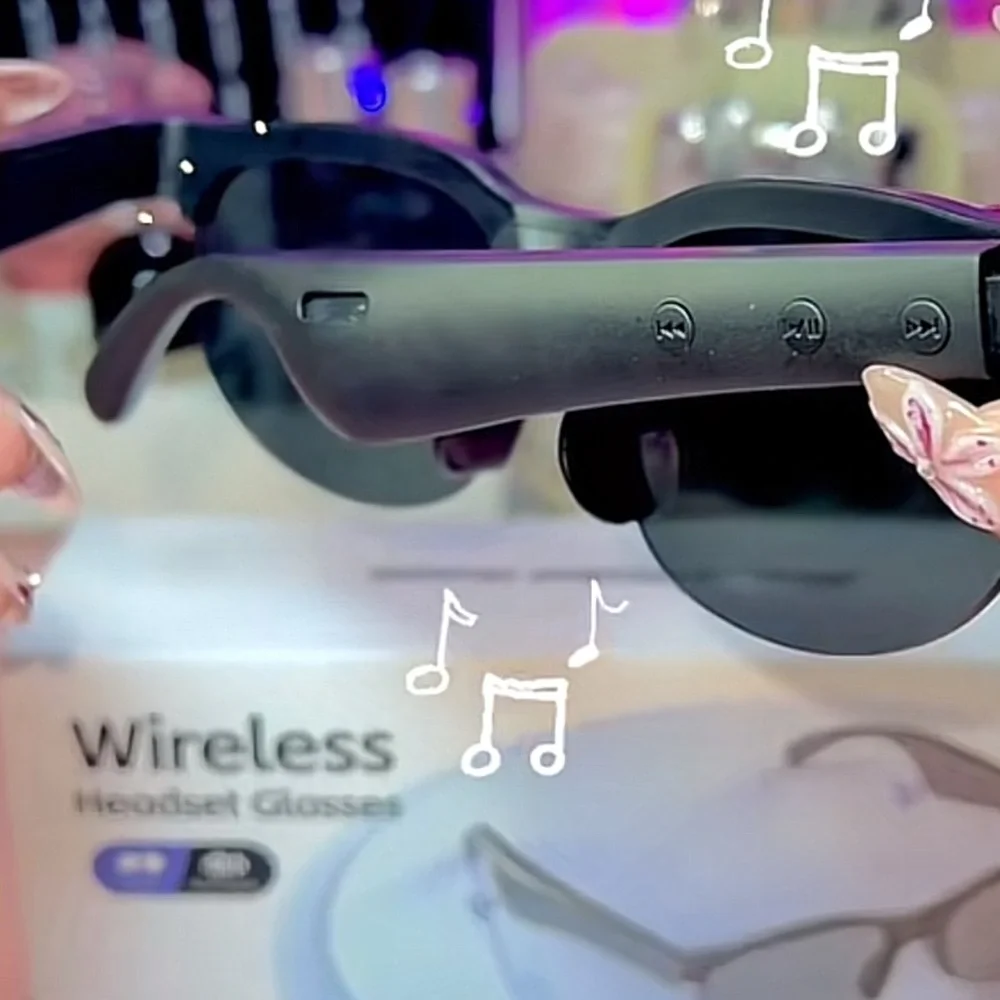 Black Wireless Headset Glasses 👓 as seen on Tik Tok New In Box 🗃️